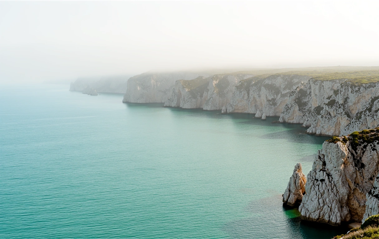 Costa portuguesa com falésias de calcário